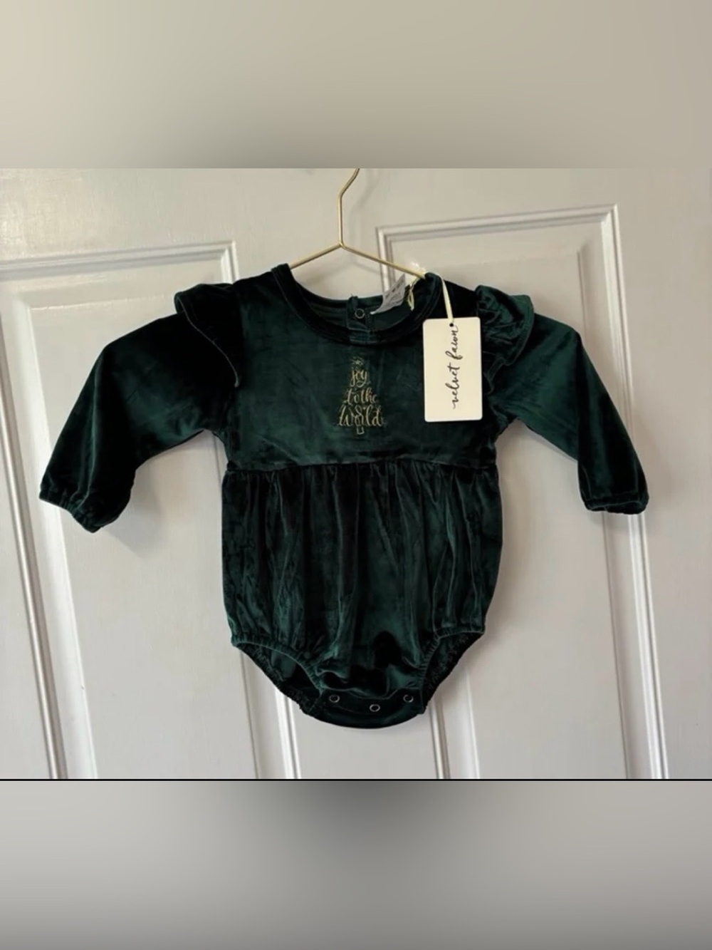 NWT 6/9months Velvet Fawn Joy To The World Vivian long sleeve snap Bubble RT 48